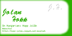 jolan hopp business card