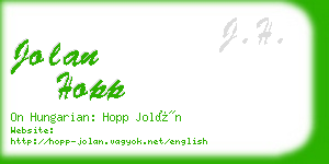 jolan hopp business card